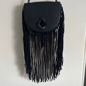 Rebecca Minkoff Black Crossbody Bag with Fringe